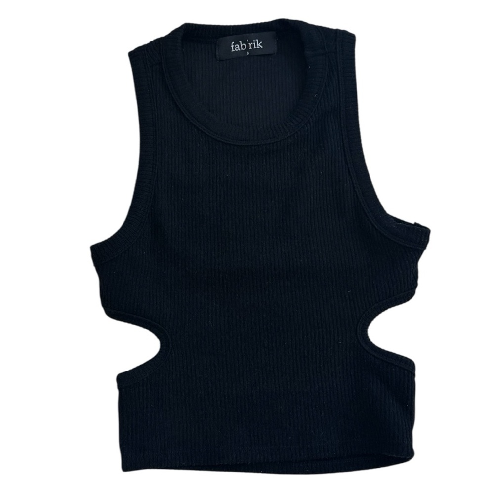 Fab'rik Black Sleeveless Cutout Top Size Small